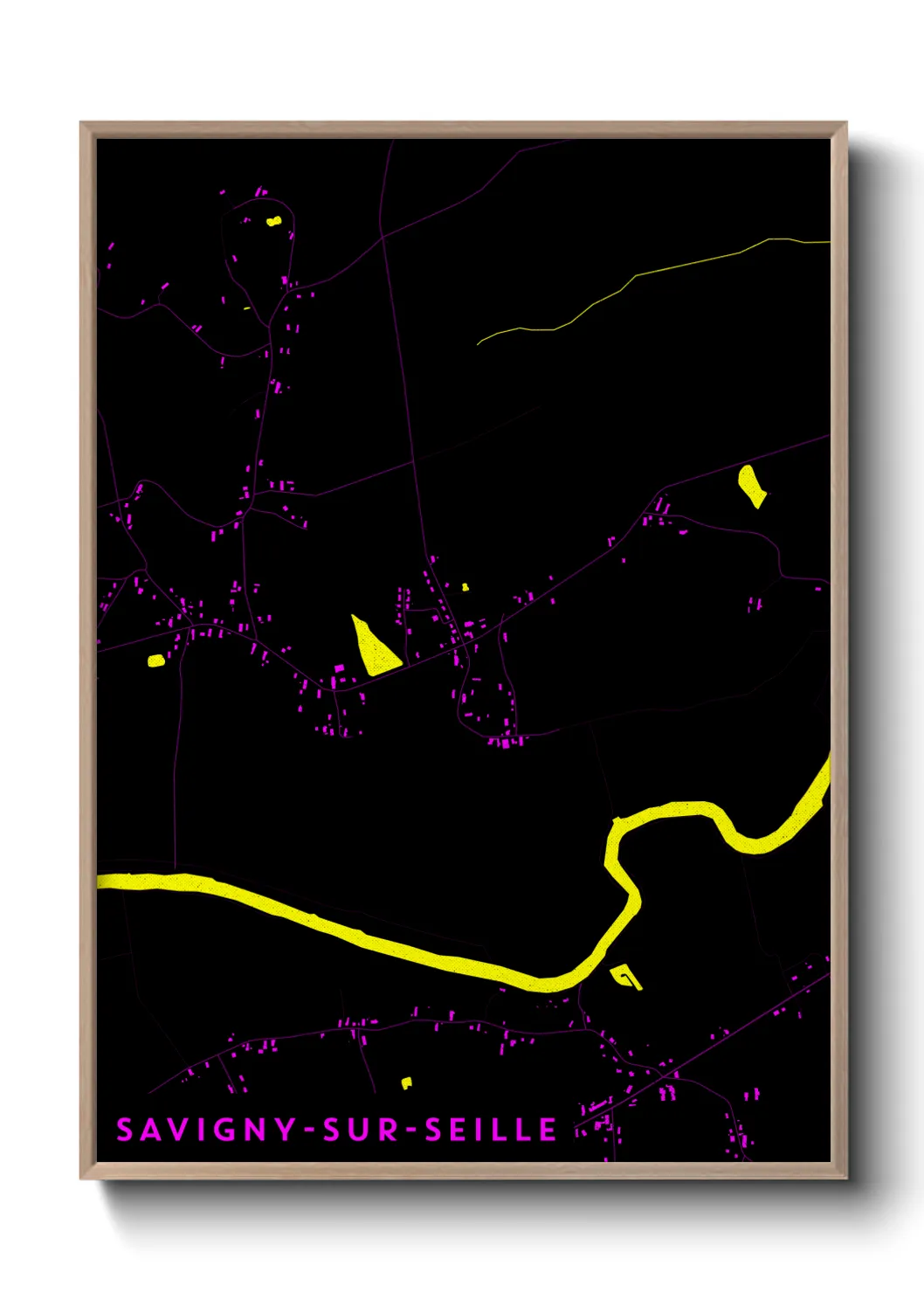 Une affiche de carte sur Savigny-sur-Seille