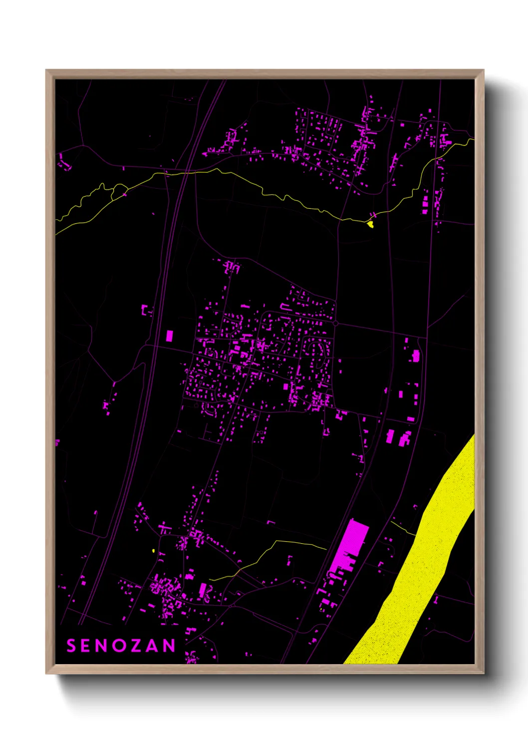 Une affiche de carte sur Senozan