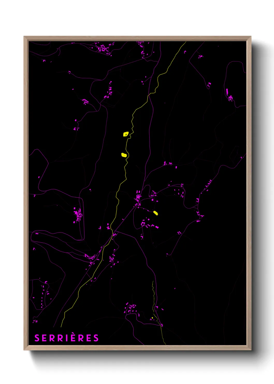 Une affiche de carte sur Serrières
