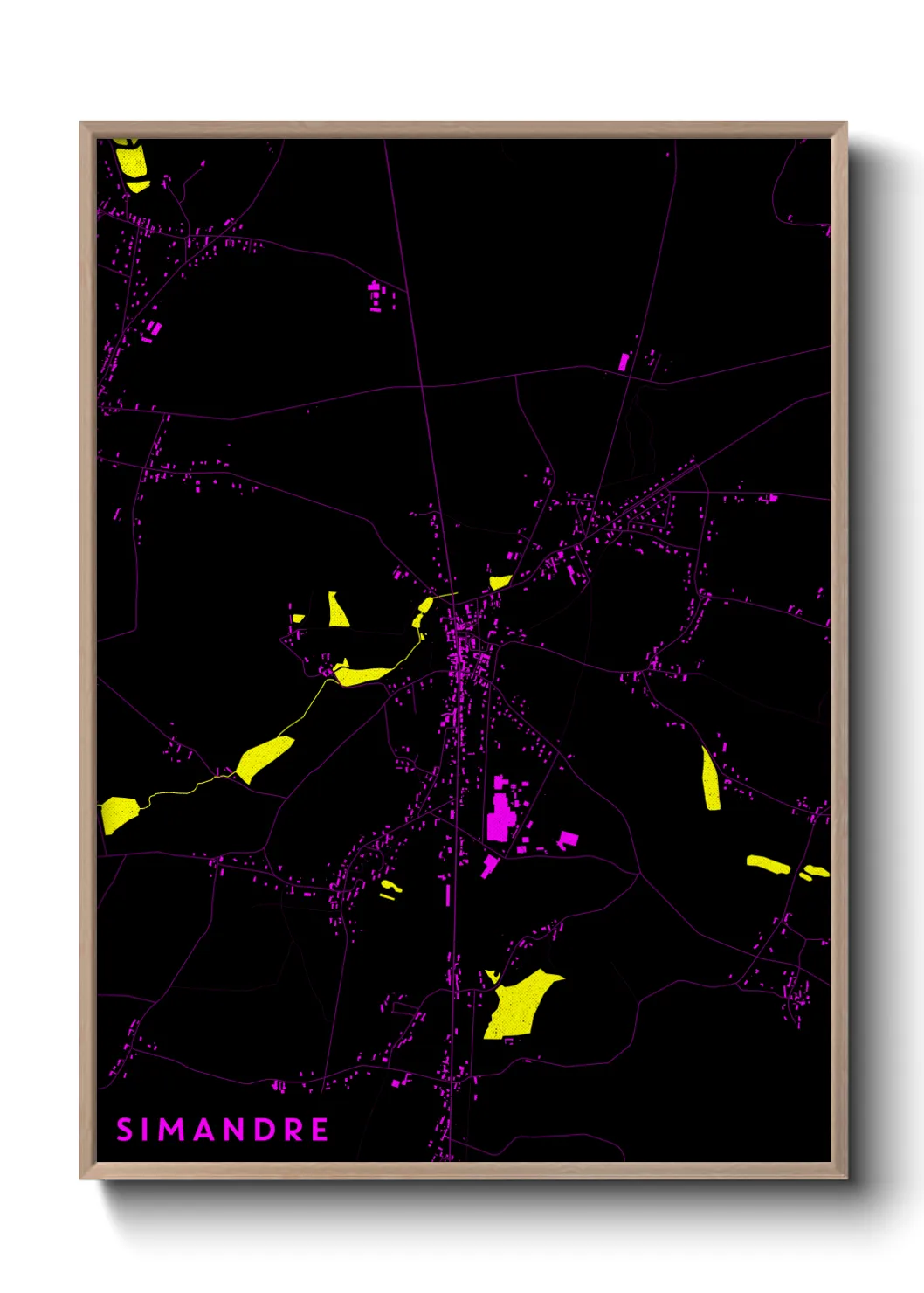 Une affiche de carte sur Simandre