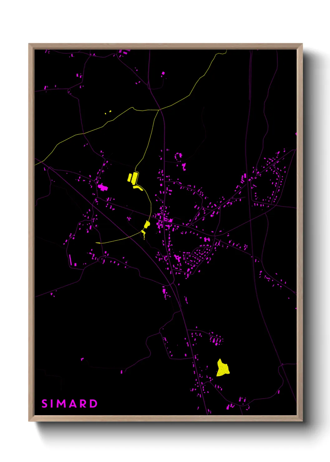 Une affiche de carte sur Simard