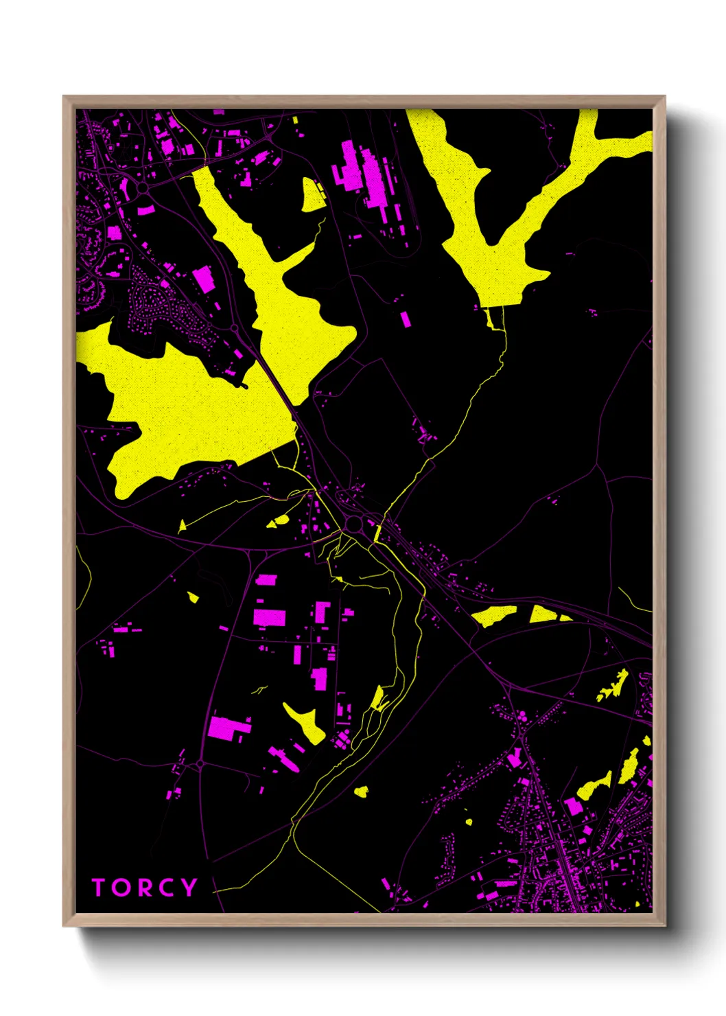 Une affiche de carte sur Torcy