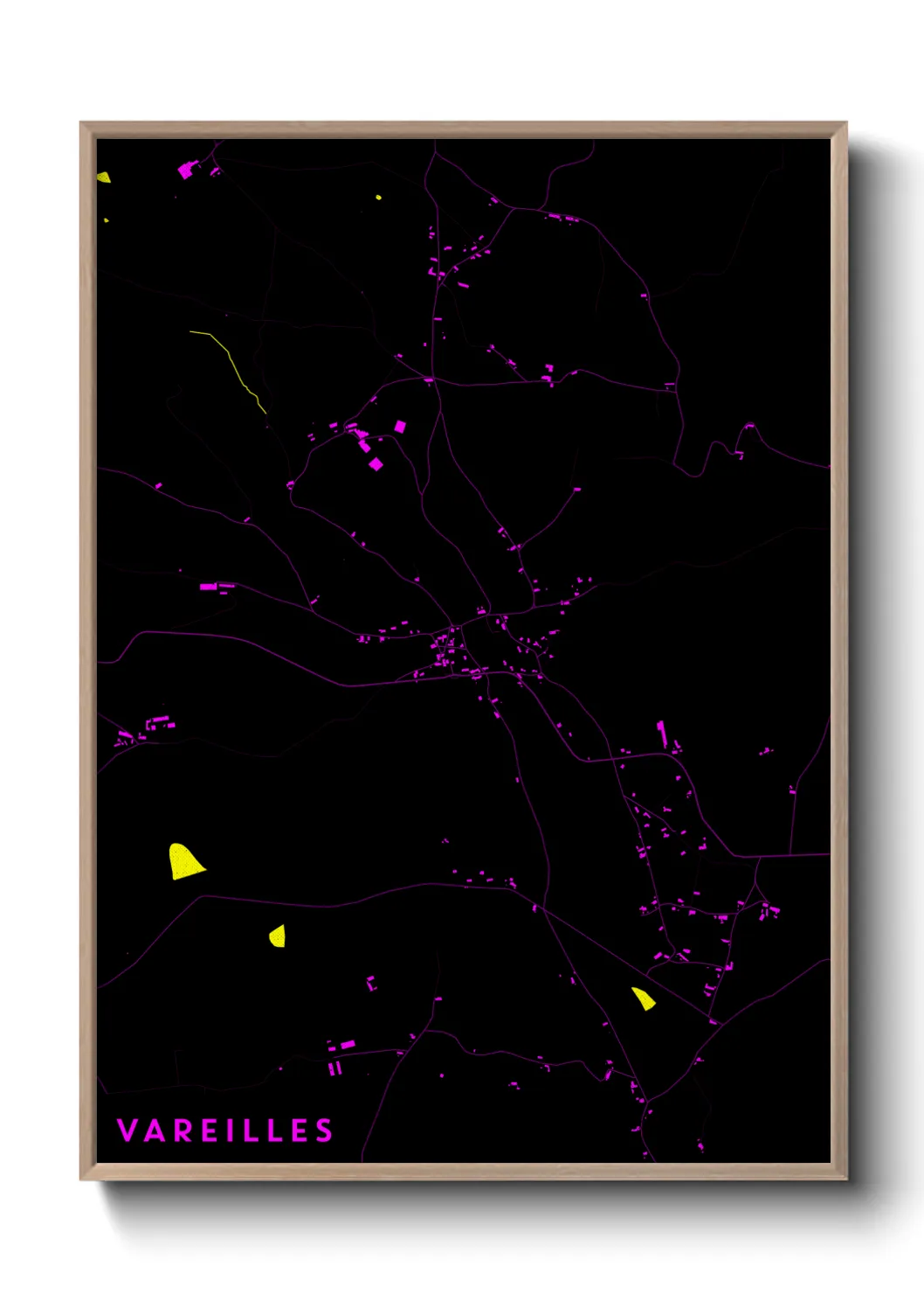 Une affiche de carte sur Vareilles