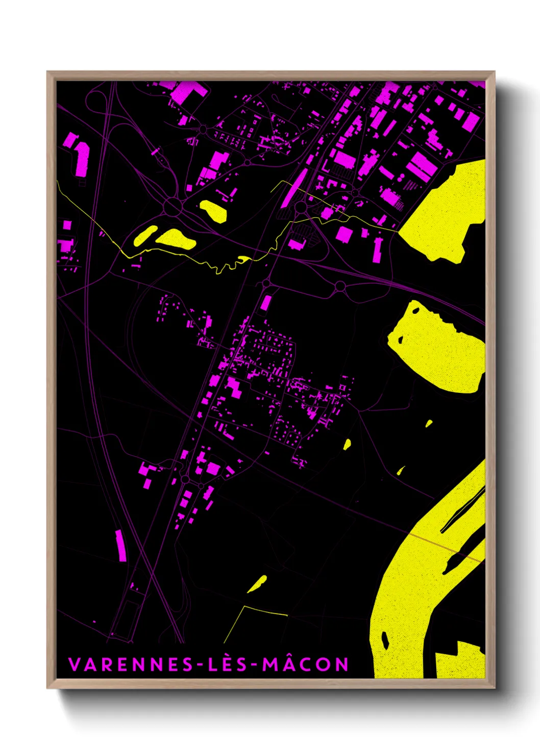 Une affiche de carte sur Varennes-lès-Mâcon