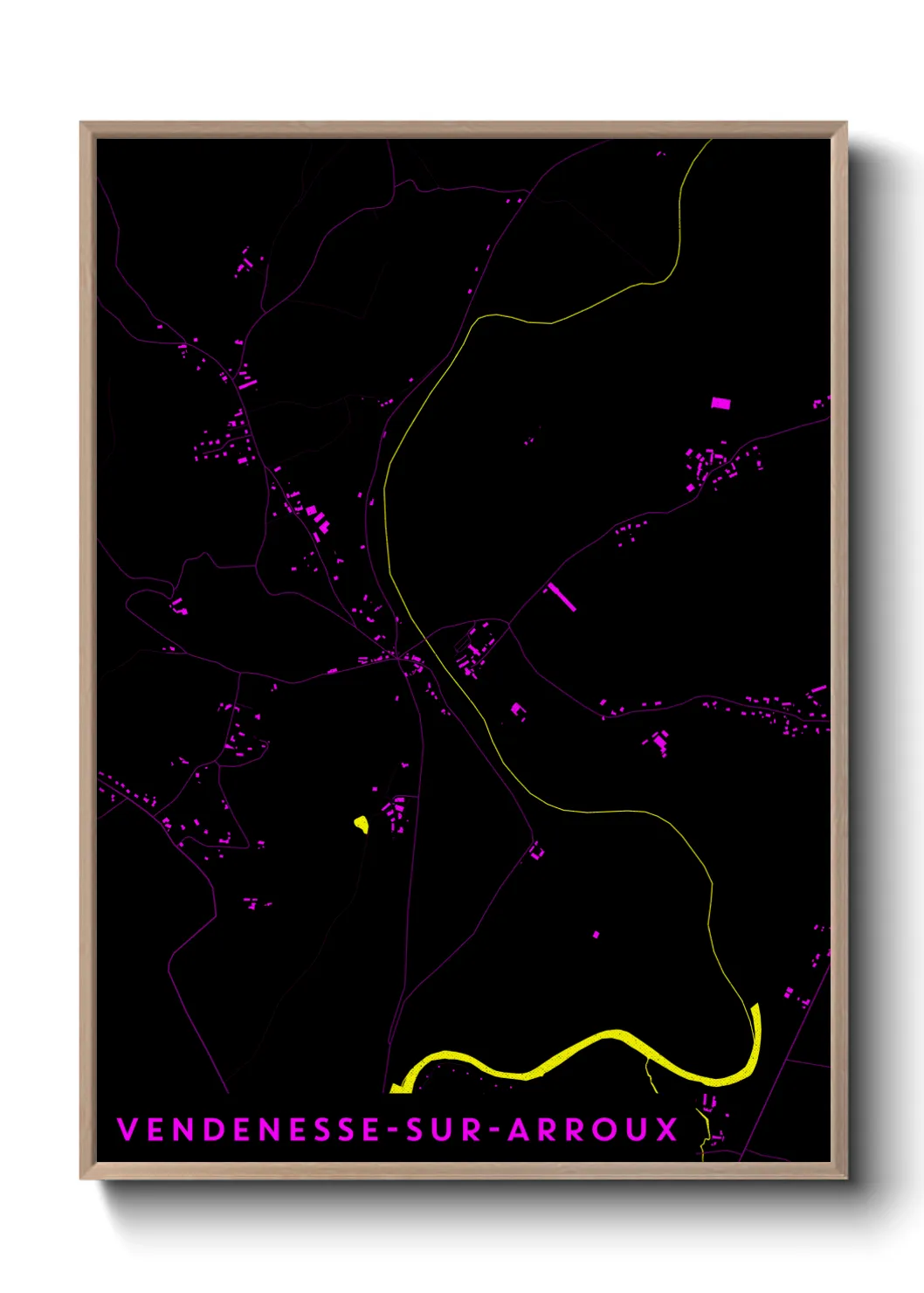 Une affiche de carte sur Vendenesse-sur-Arroux