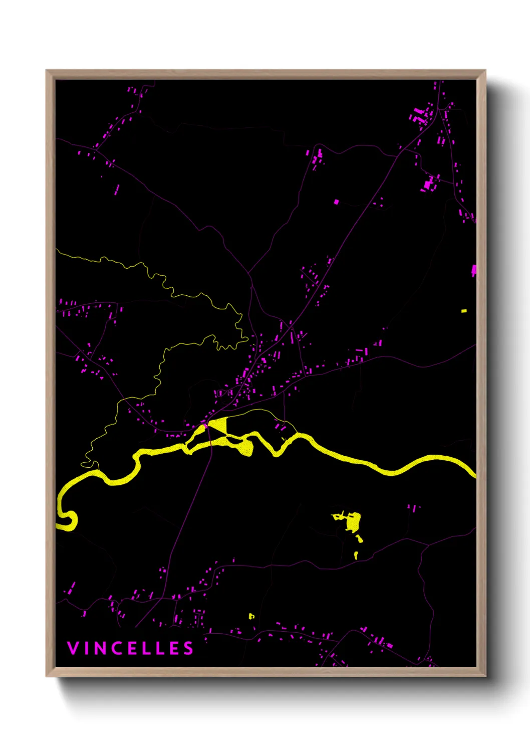 Une affiche de carte sur Vincelles