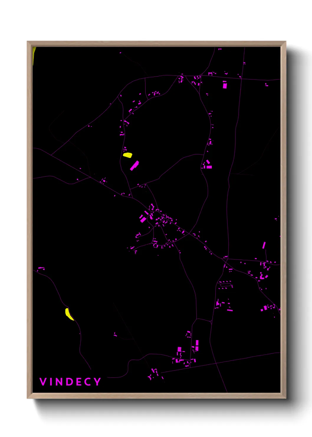 Une affiche de carte sur Vindecy