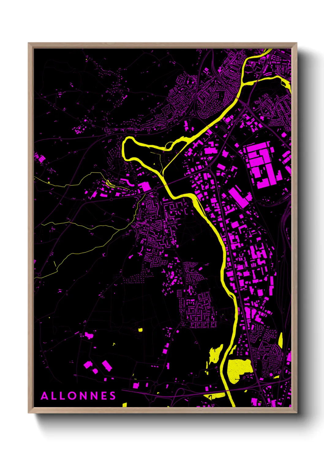 Une affiche de carte sur Allonnes