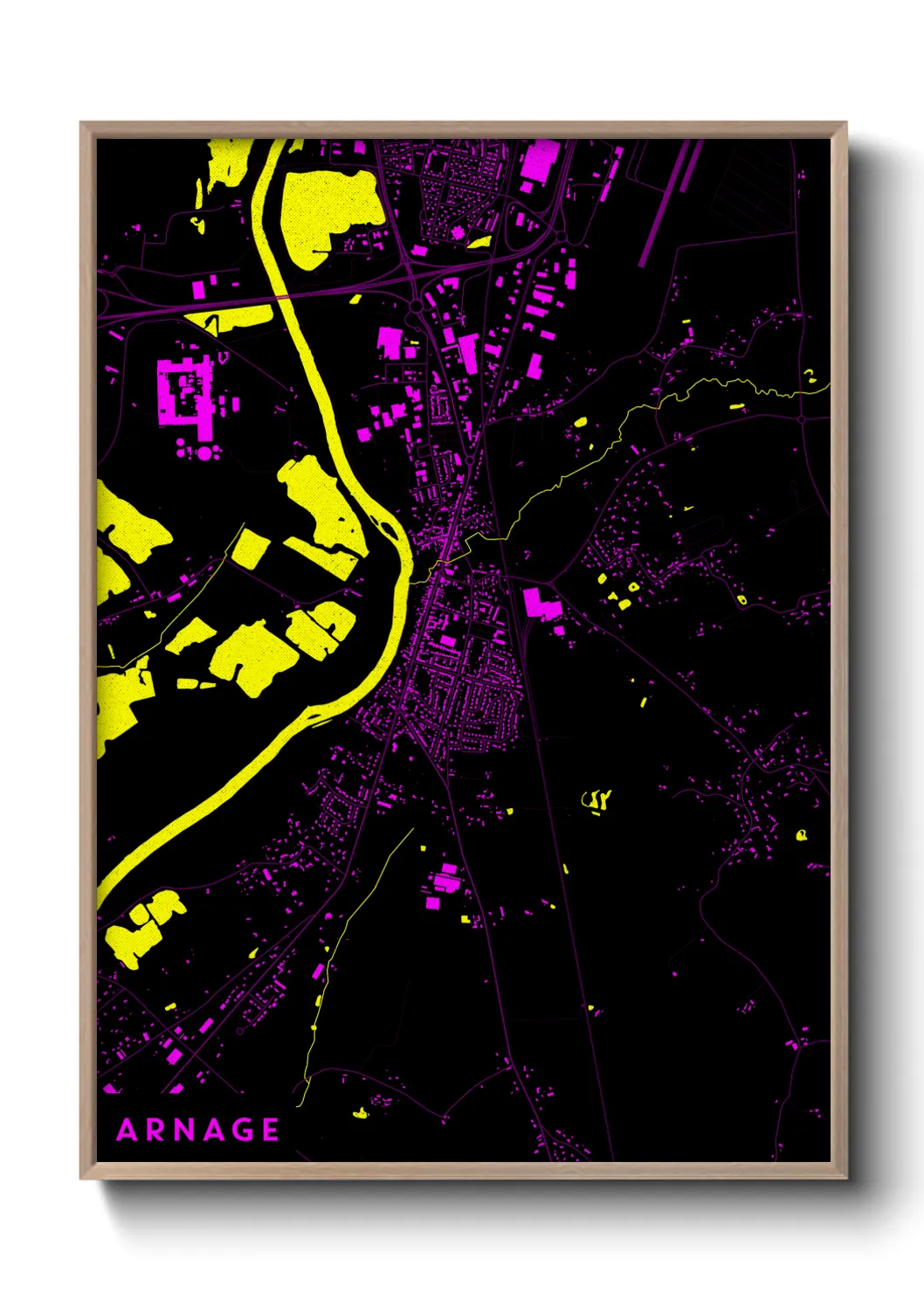 Une affiche de carte sur Arnage