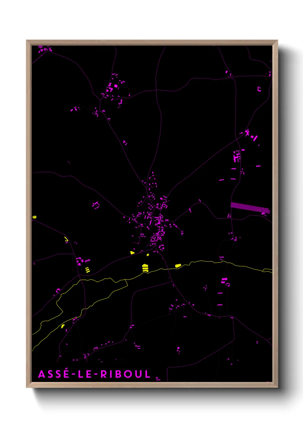 Une affiche de carte sur Assé-le-Riboul