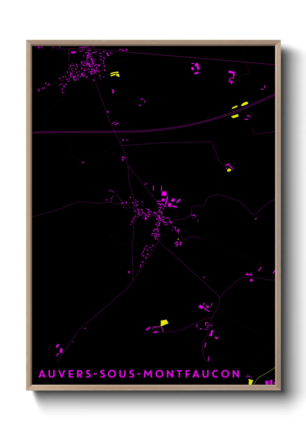 Une affiche de carte sur Auvers-sous-Montfaucon