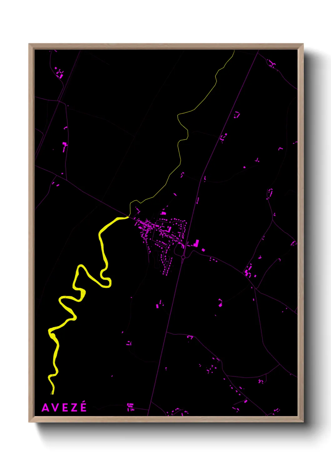Une affiche de carte sur Avezé