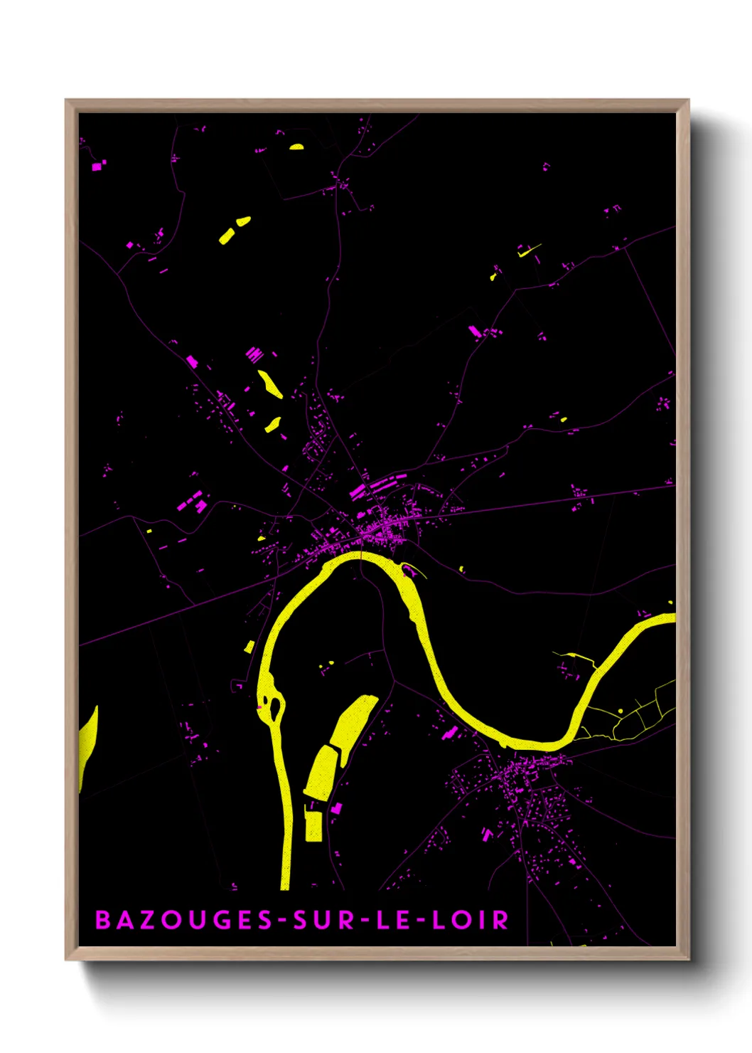Une affiche de carte sur Bazouges-sur-le-Loir