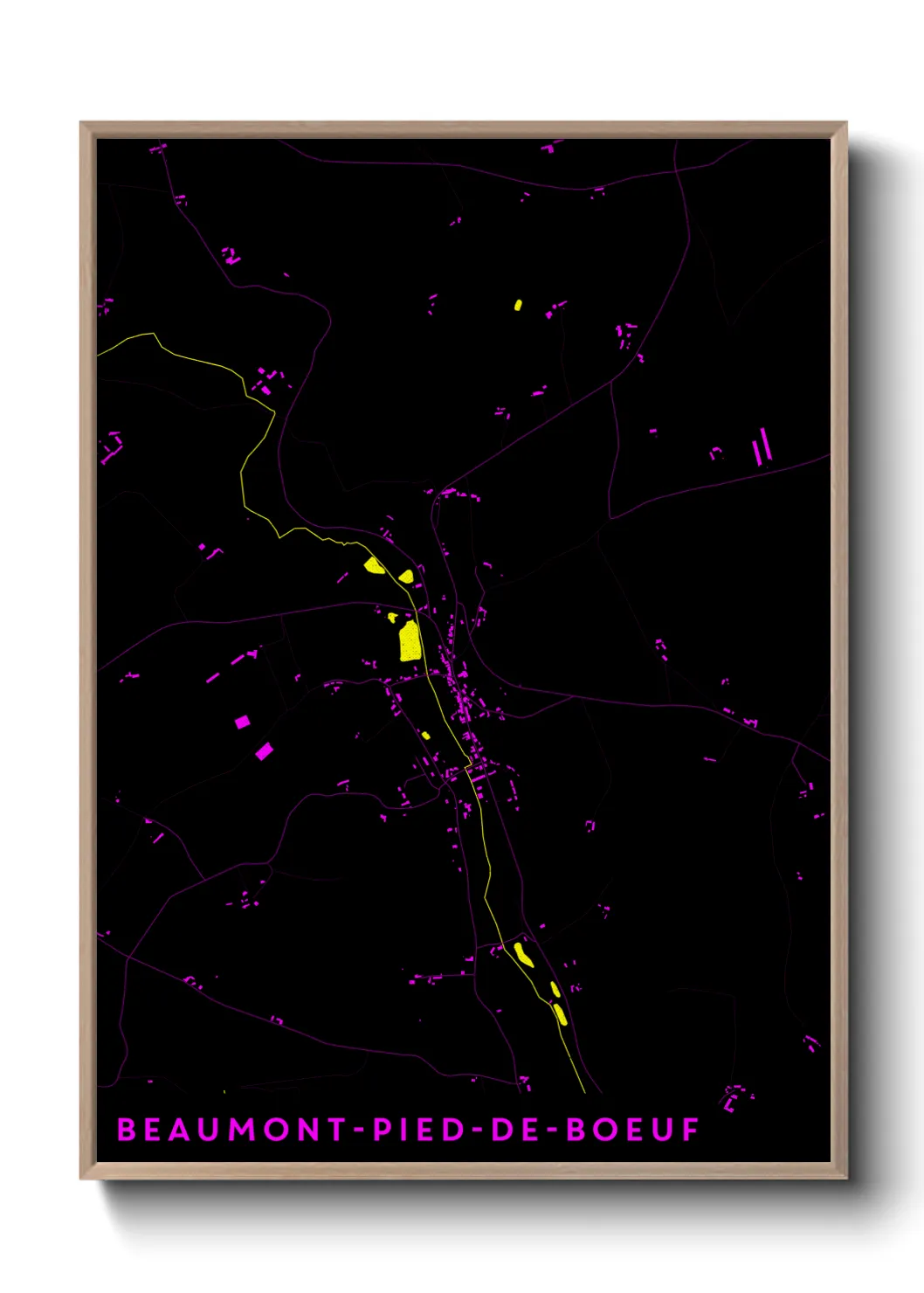 Une affiche de carte sur Beaumont-Pied-de-Boeuf