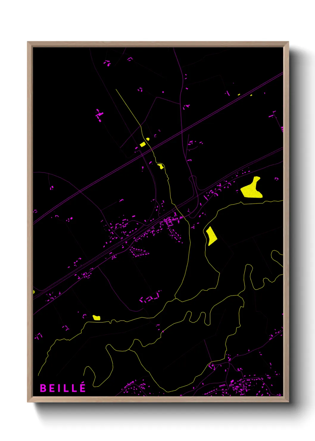 Une affiche de carte sur Beillé