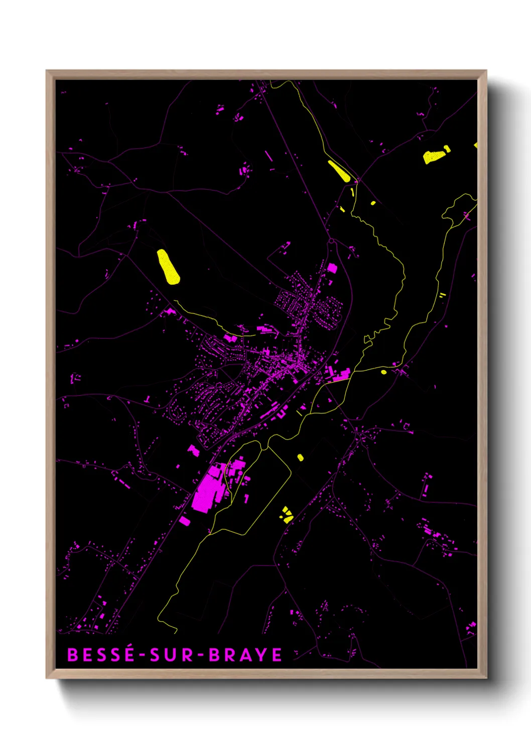 Une affiche de carte sur Bessé-sur-Braye