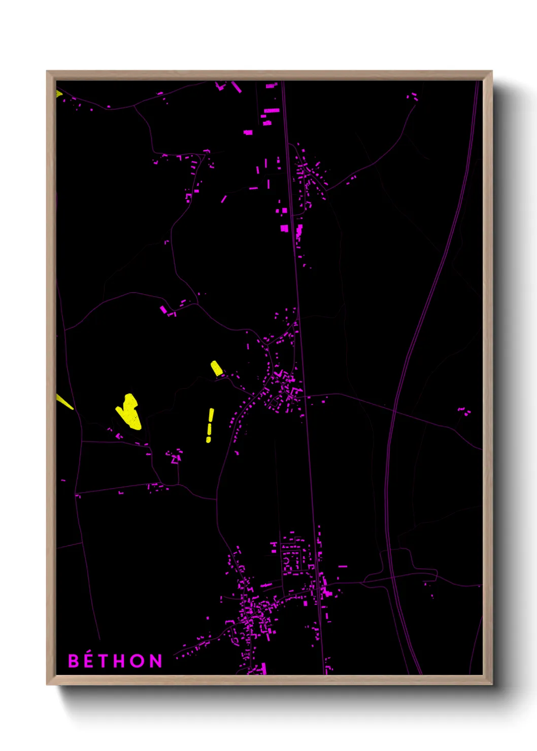 Une affiche de carte sur Béthon
