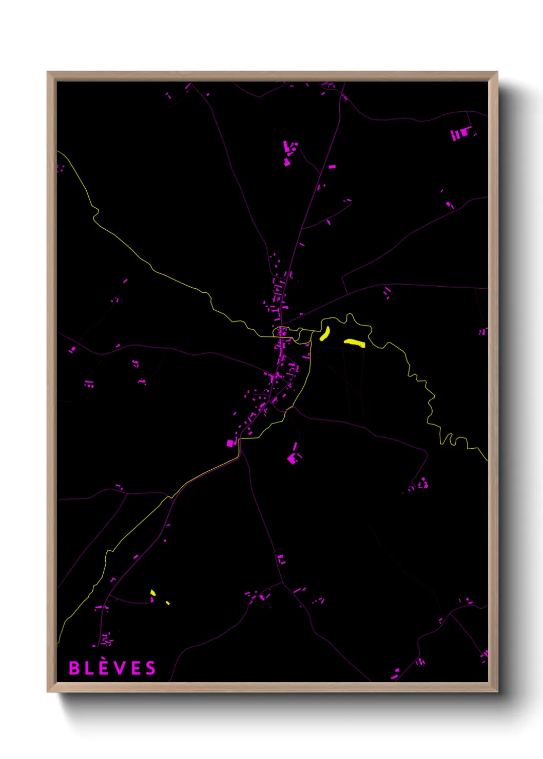 Une affiche de carte sur Blèves