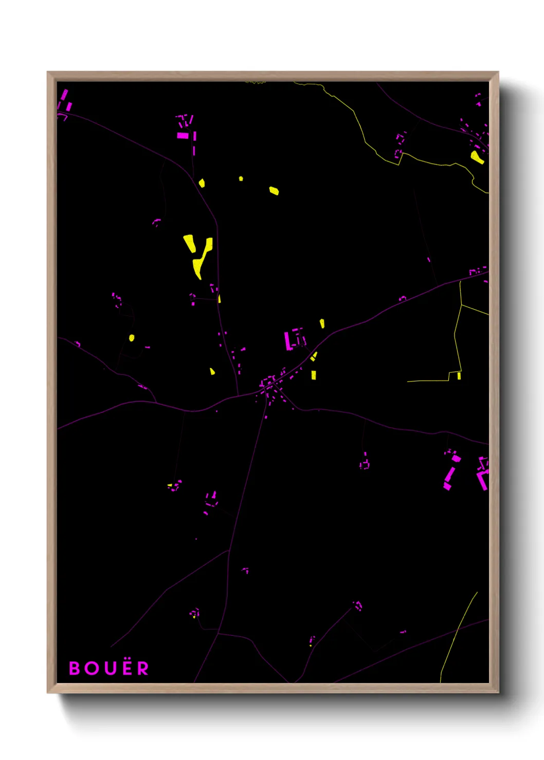 Une affiche de carte sur Bouër