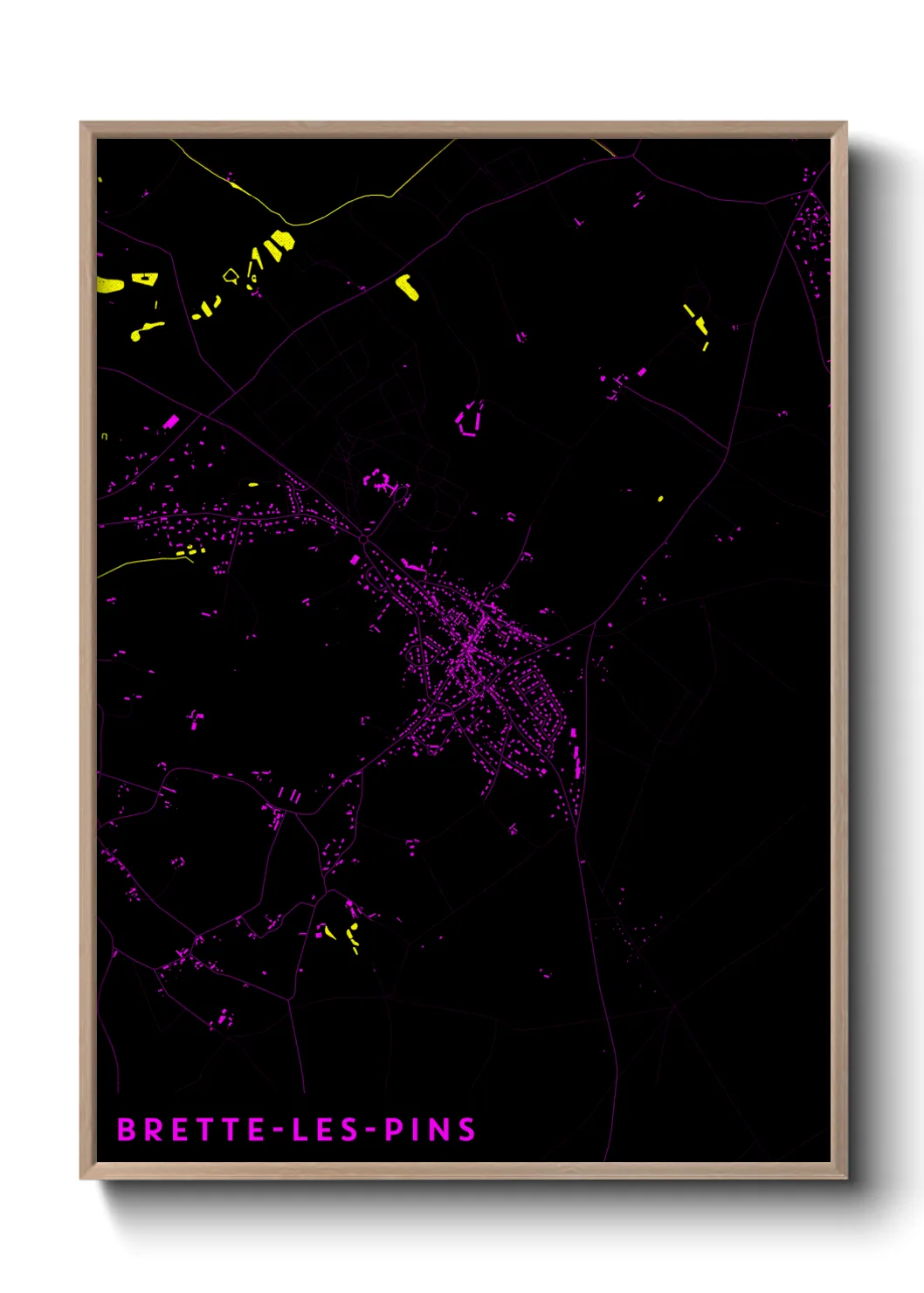 Une affiche de carte sur Brette-les-Pins