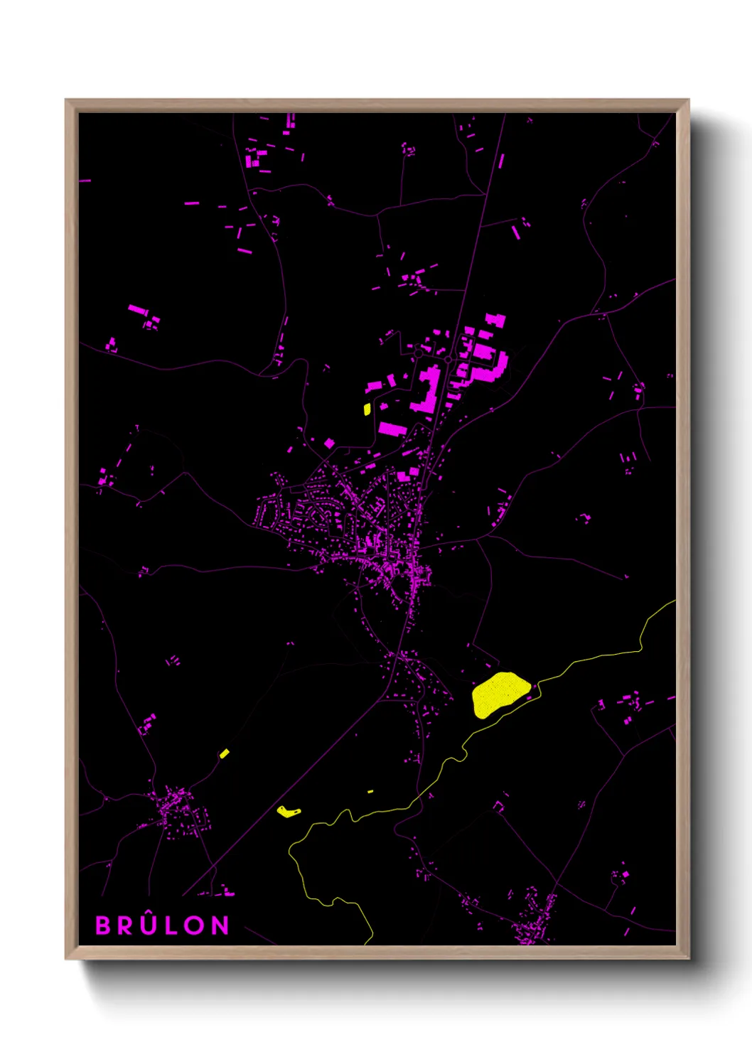 Une affiche de carte sur Brûlon