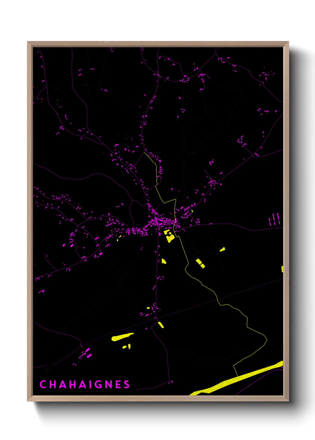 Une affiche de carte sur Chahaignes