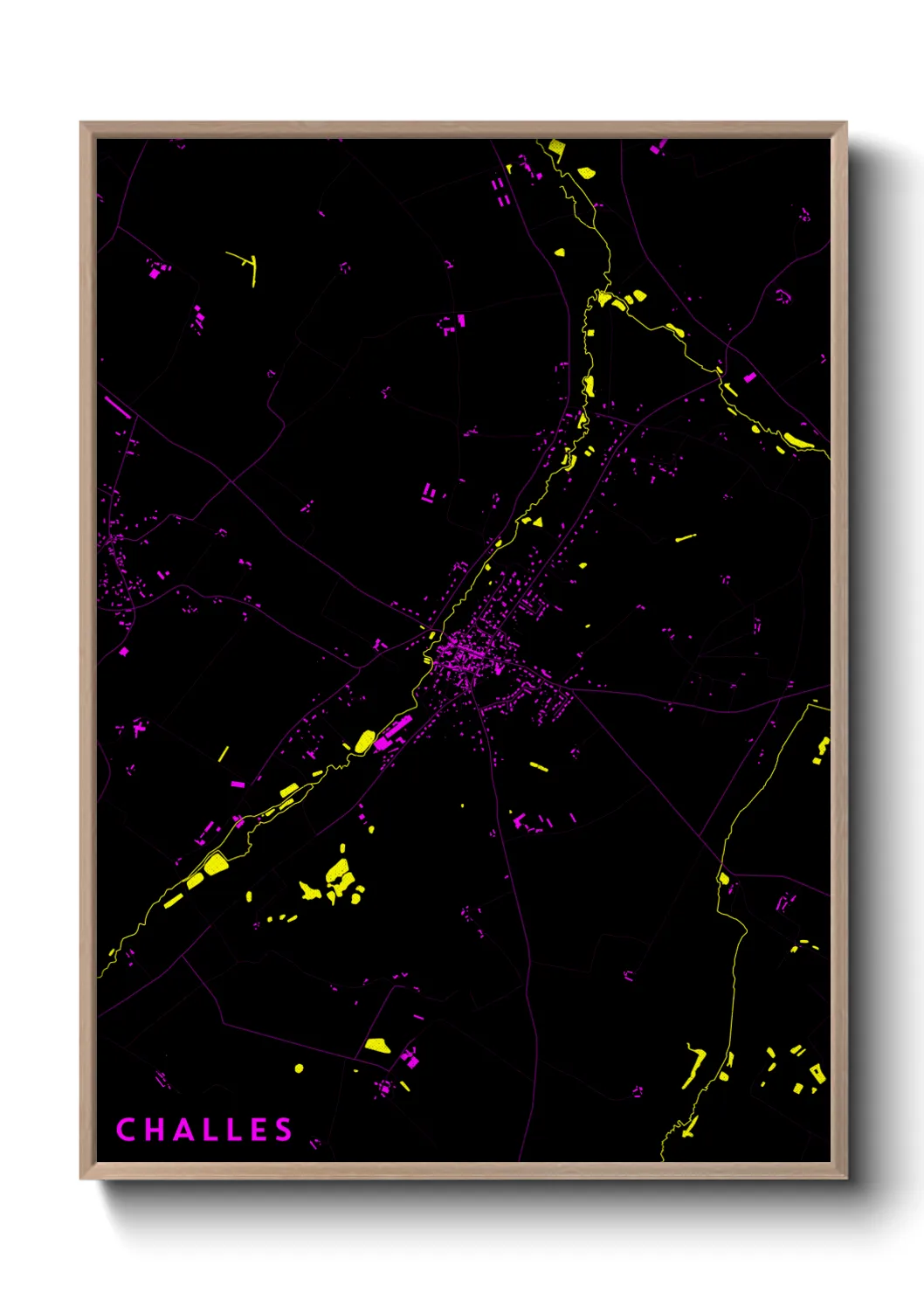 Une affiche de carte sur Challes