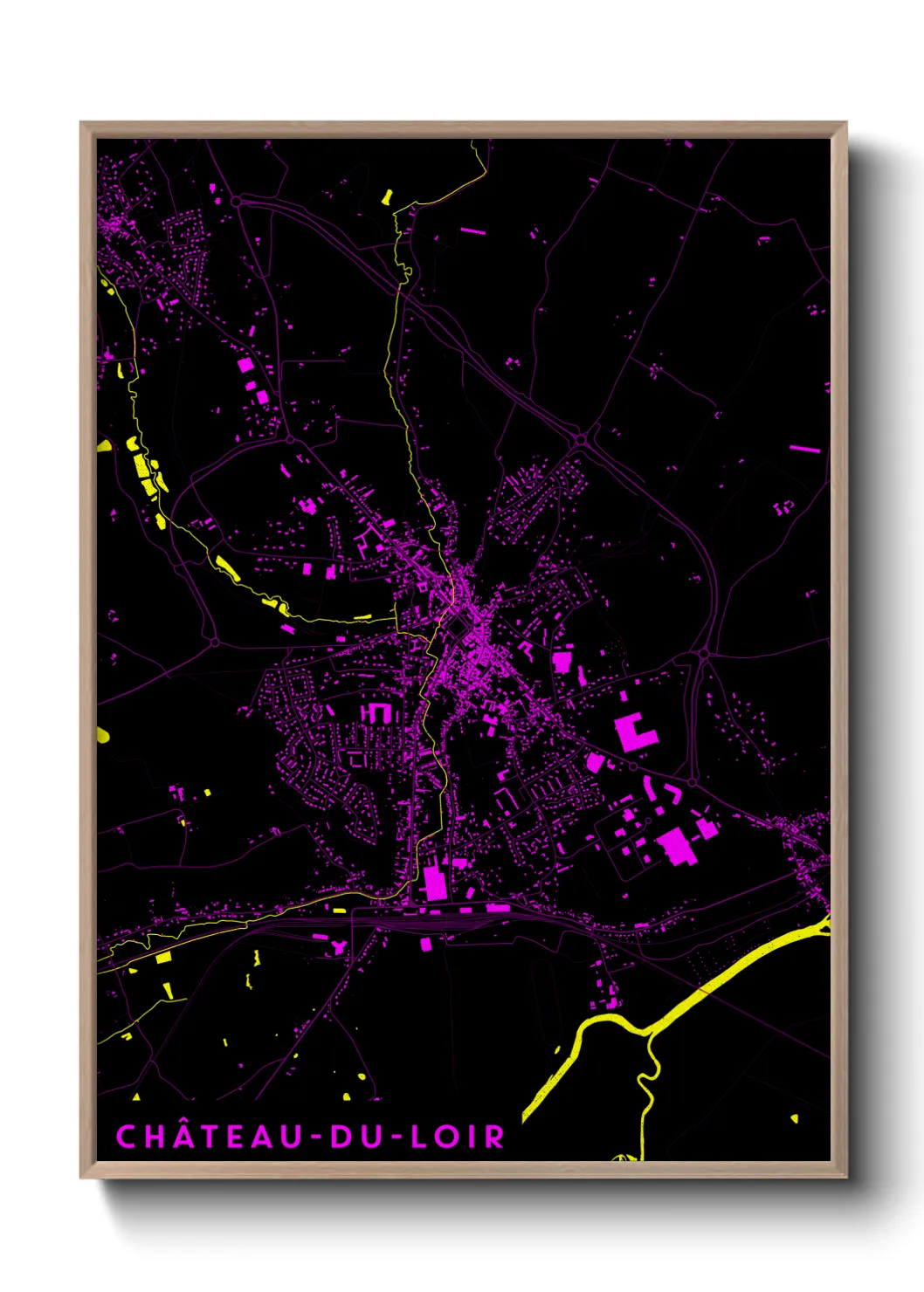 Une affiche de carte sur Château-du-Loir