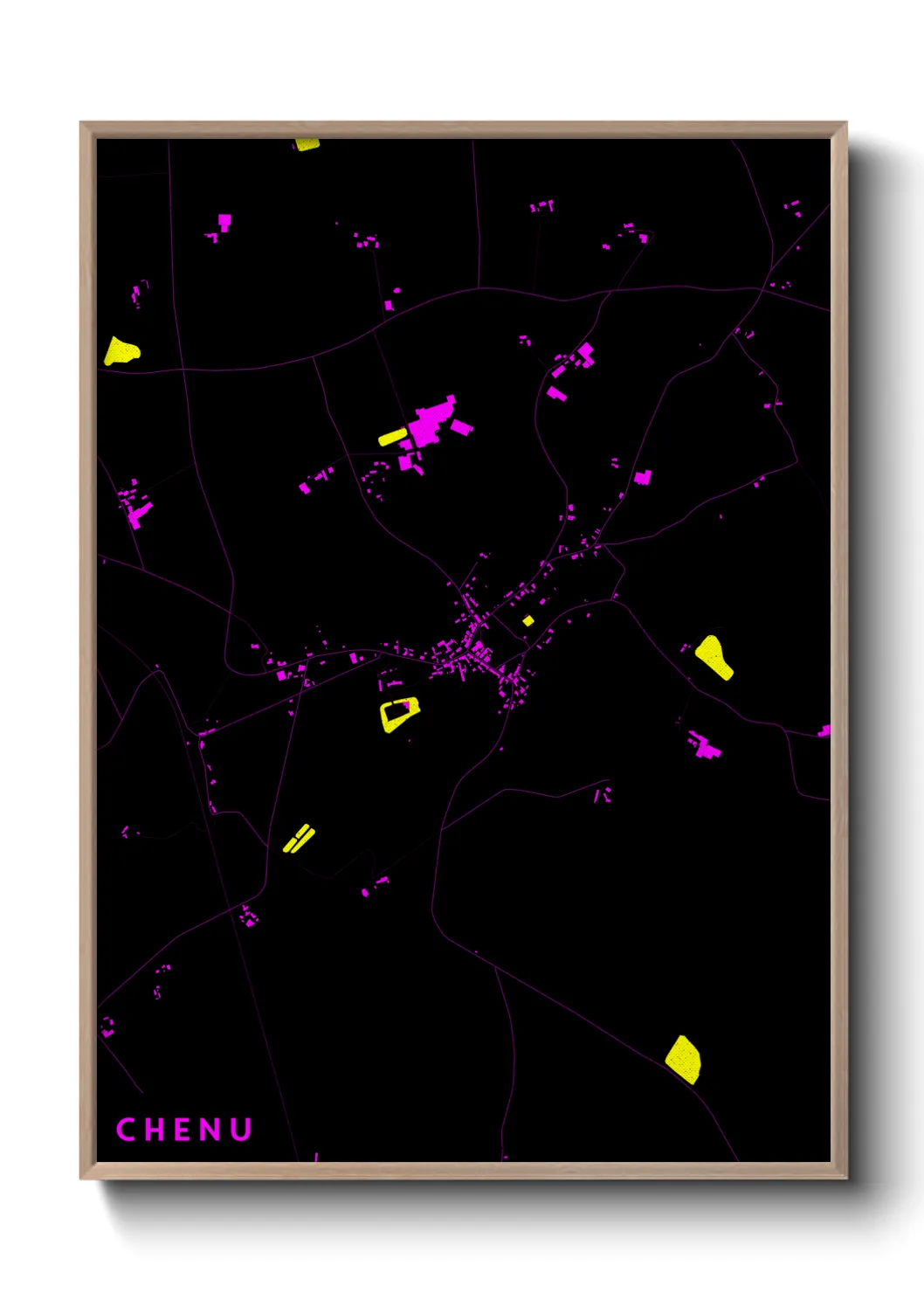 Une affiche de carte sur Chenu