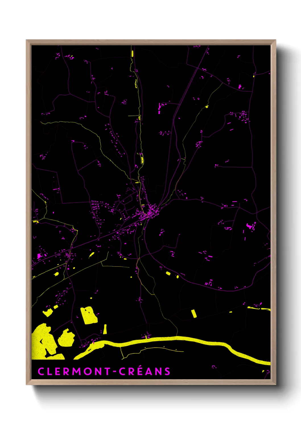 Une affiche de carte sur Clermont-Créans