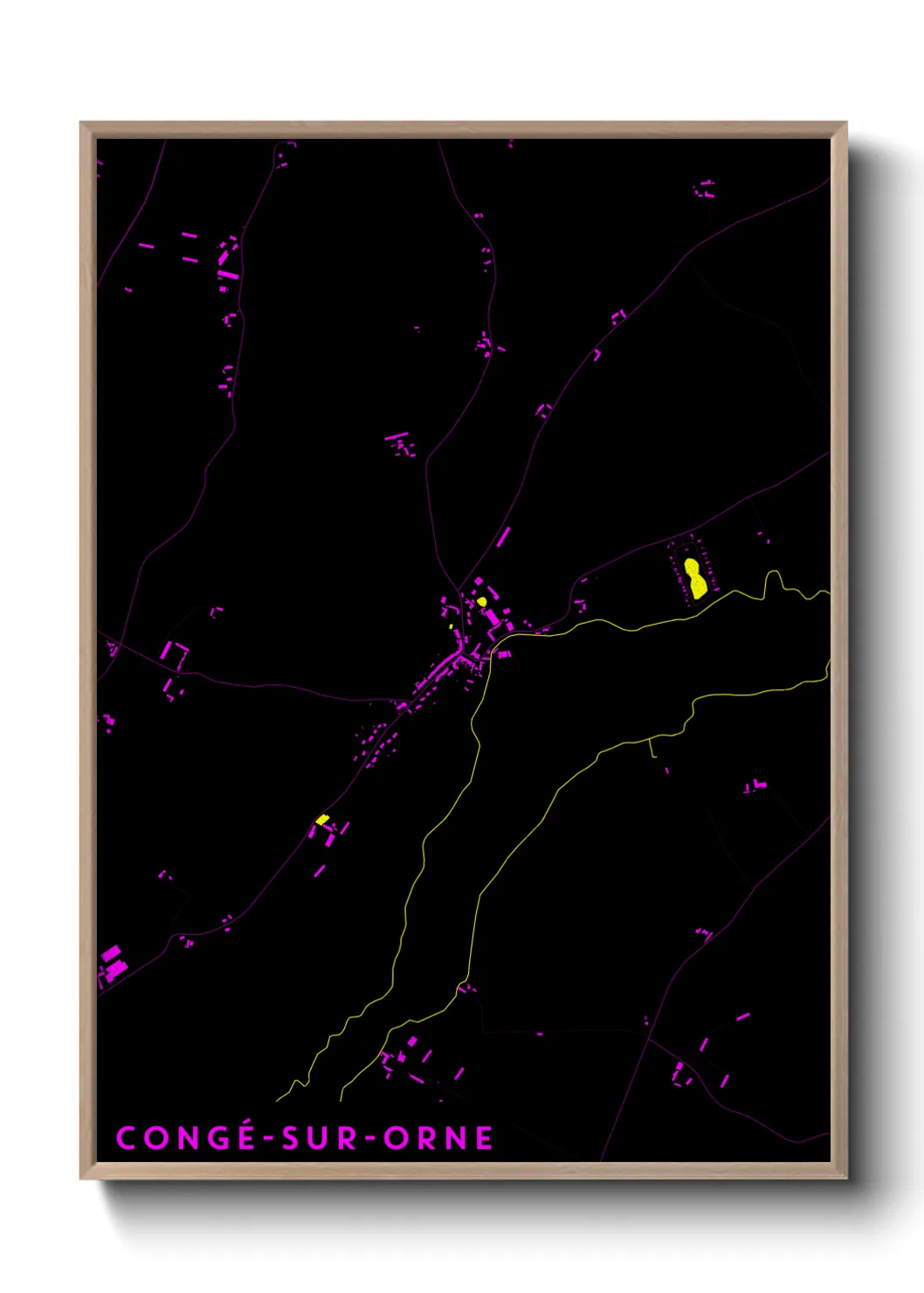 Une affiche de carte sur Congé-sur-Orne