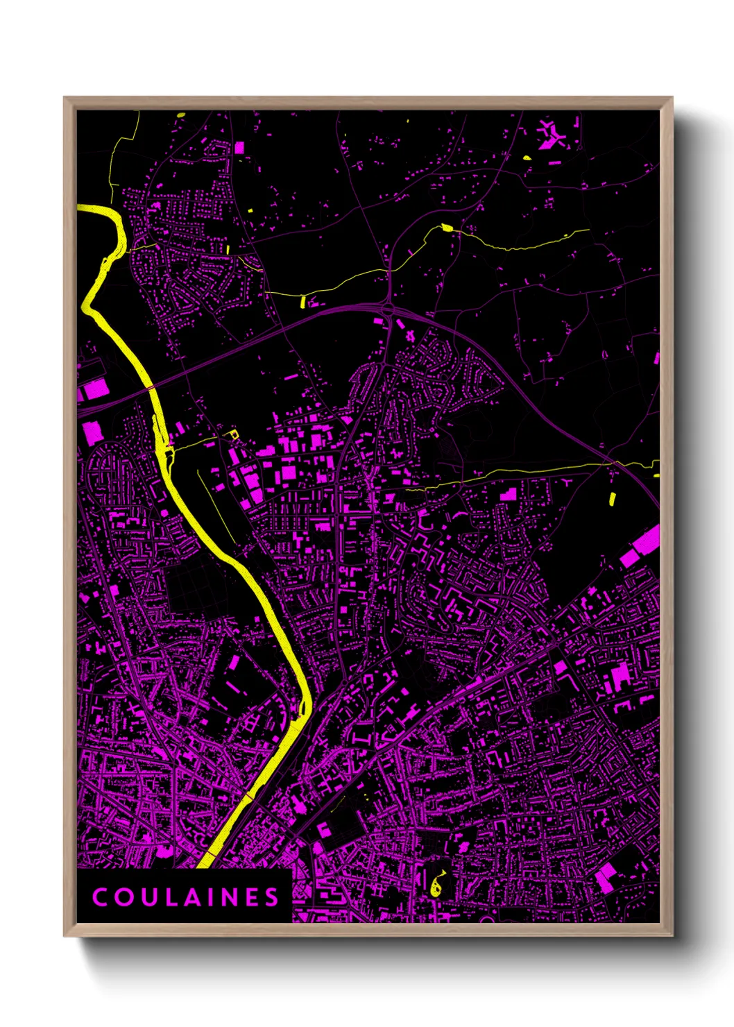 Une affiche de carte sur Coulaines