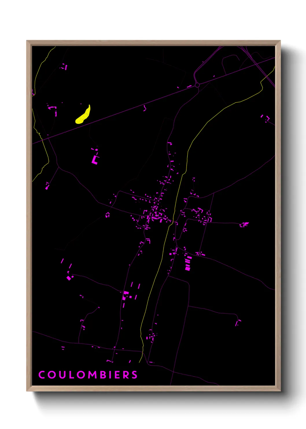 Une affiche de carte sur Coulombiers