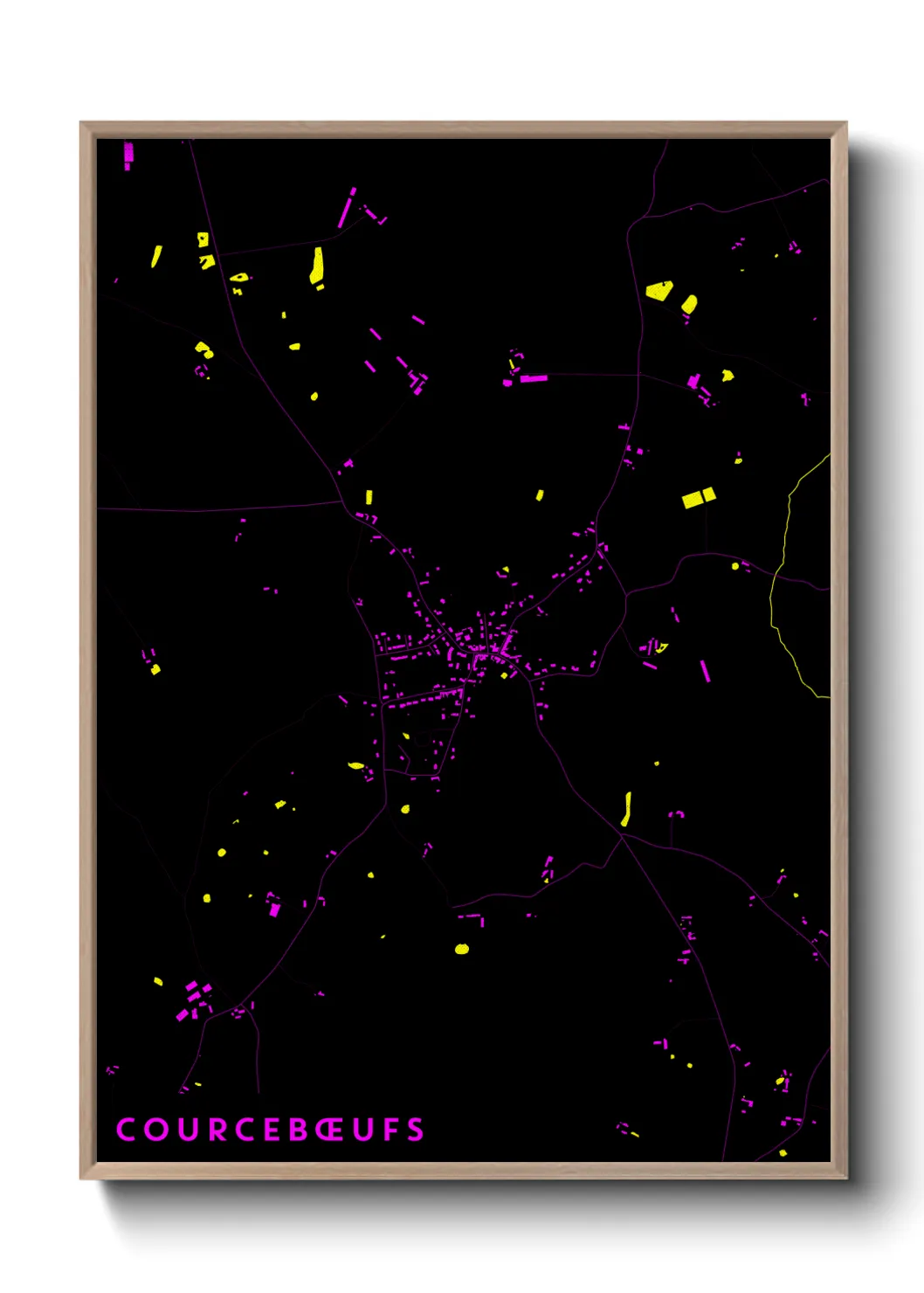 Une affiche de carte sur Courcebœufs