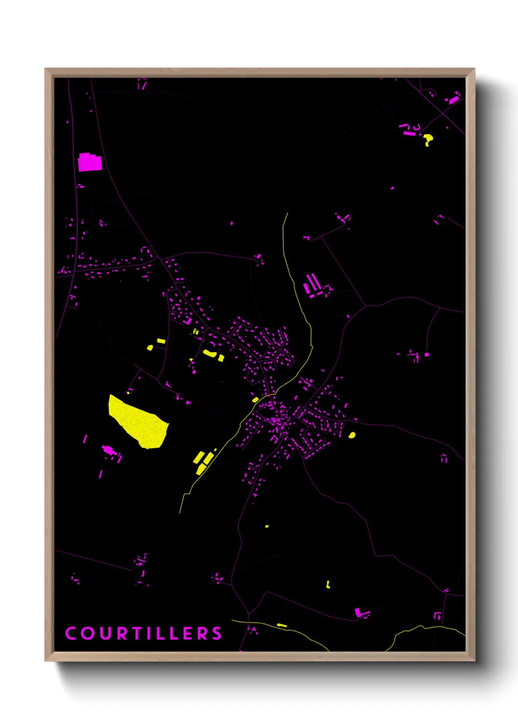 Une affiche de carte sur Courtillers