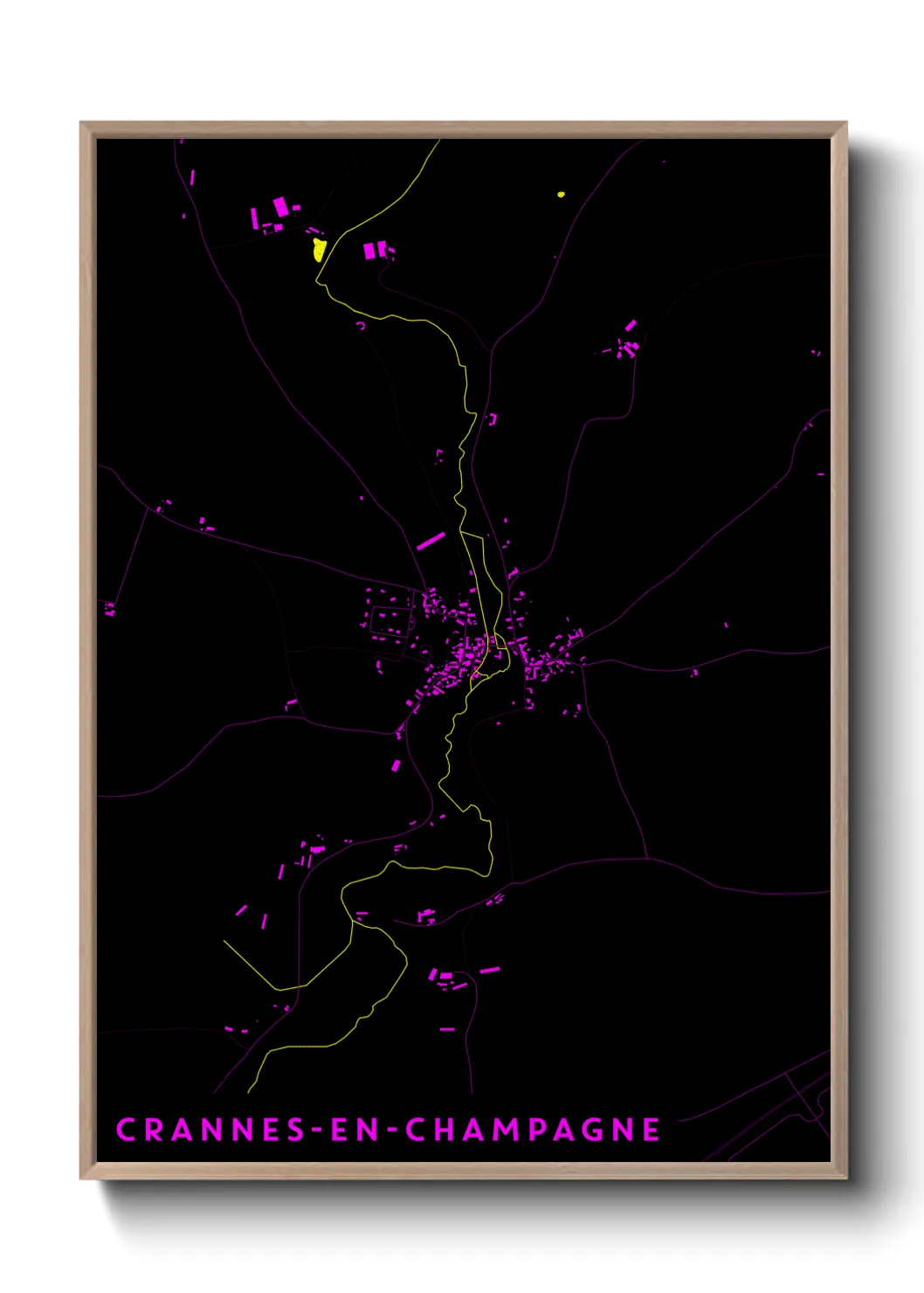 Une affiche de carte sur Crannes-en-Champagne
