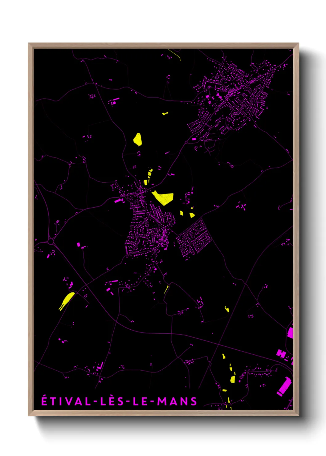 Une affiche de carte sur Étival-lès-le-Mans