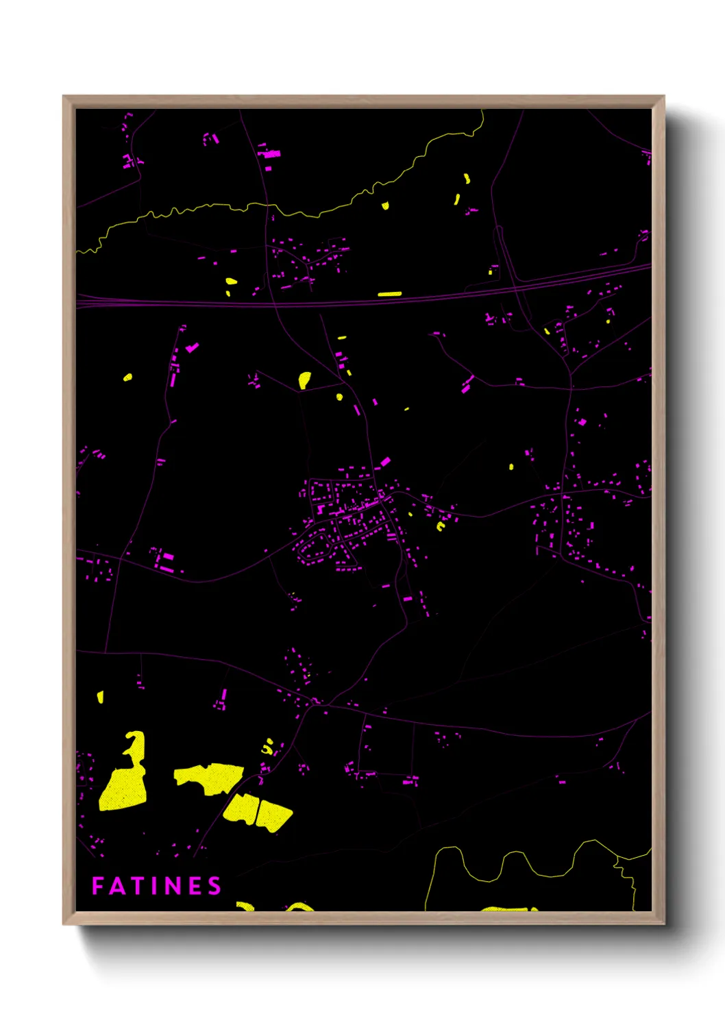 Une affiche de carte sur Fatines