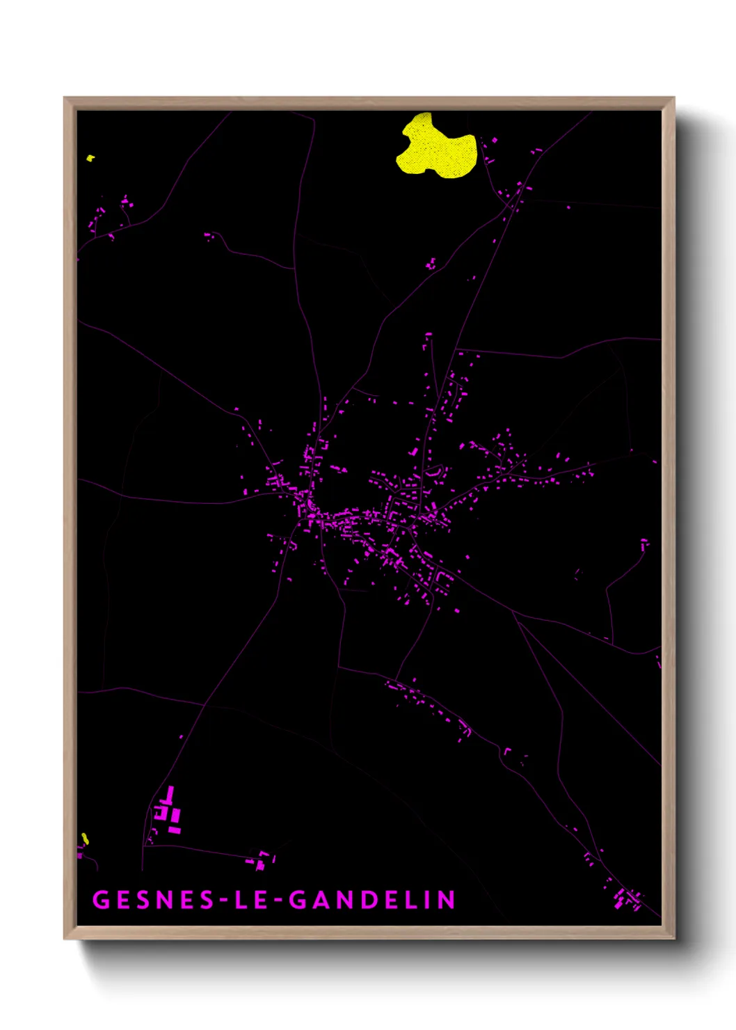 Une affiche de carte sur Gesnes-le-Gandelin
