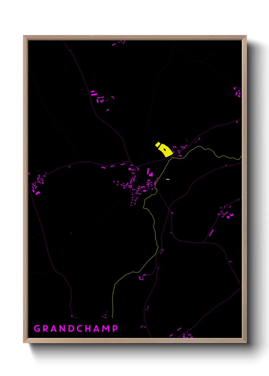 Une affiche de carte sur Grandchamp