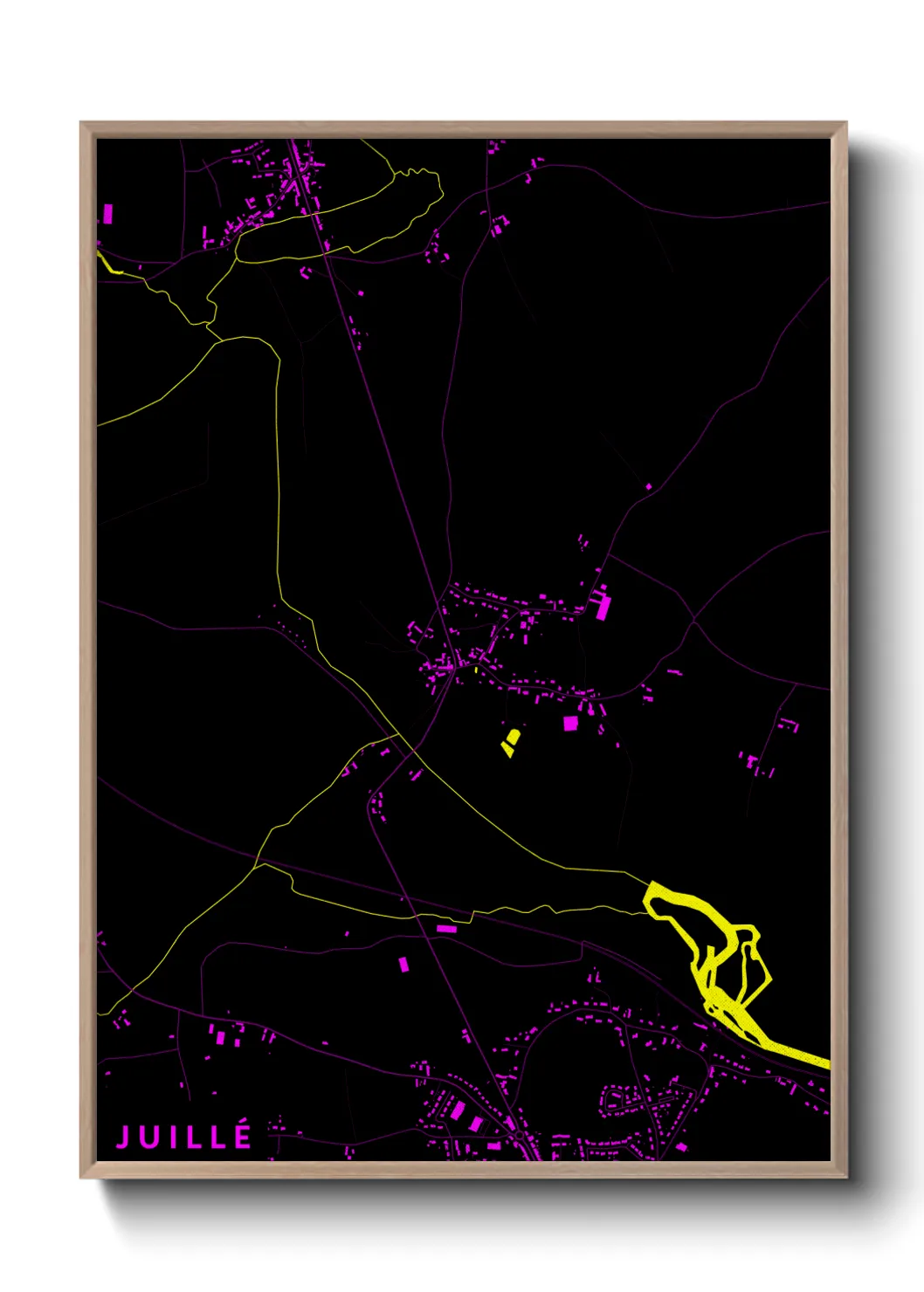 Une affiche de carte sur Juillé
