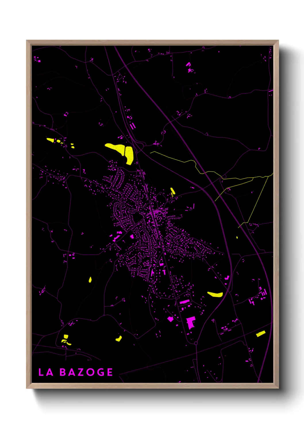 Une affiche de carte sur La Bazoge