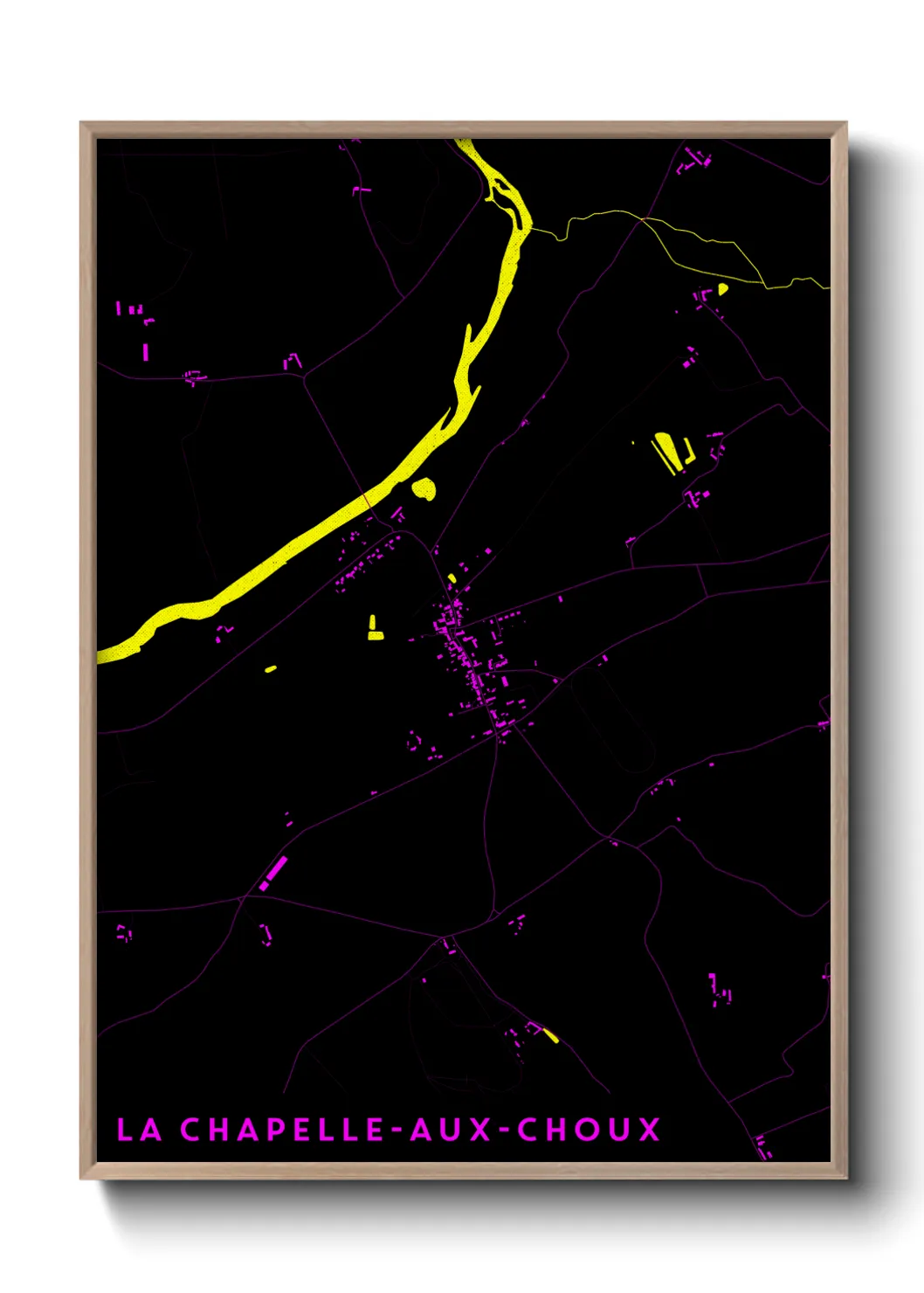 Une affiche de carte sur La Chapelle-aux-Choux