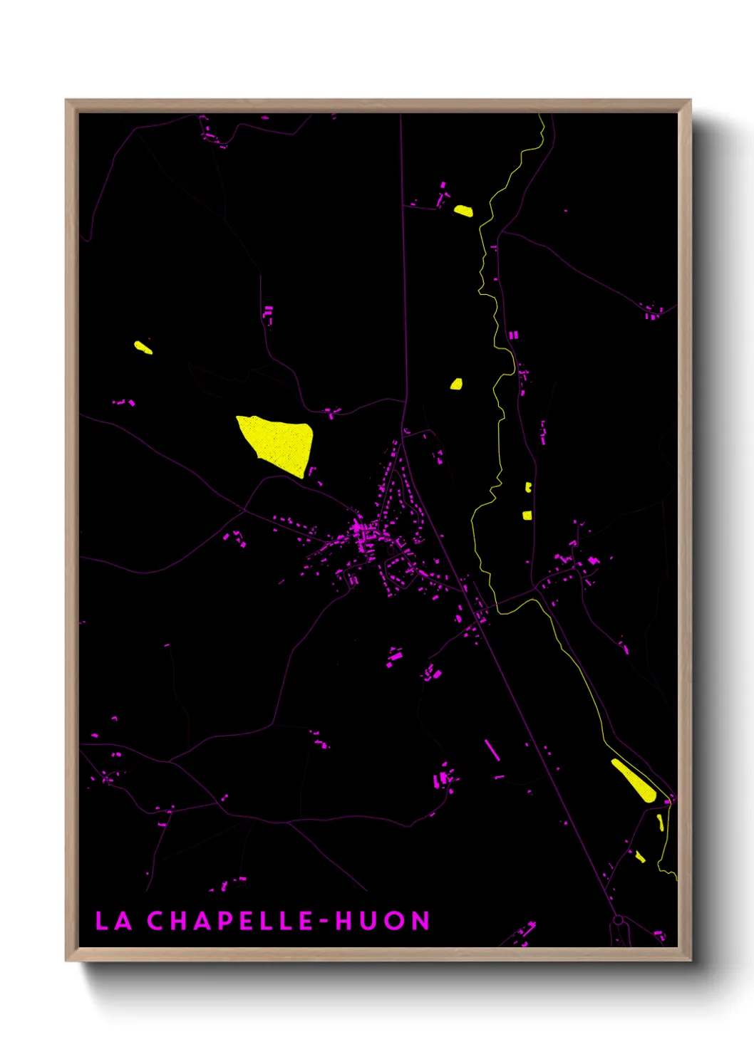Une affiche de carte sur La Chapelle-Huon