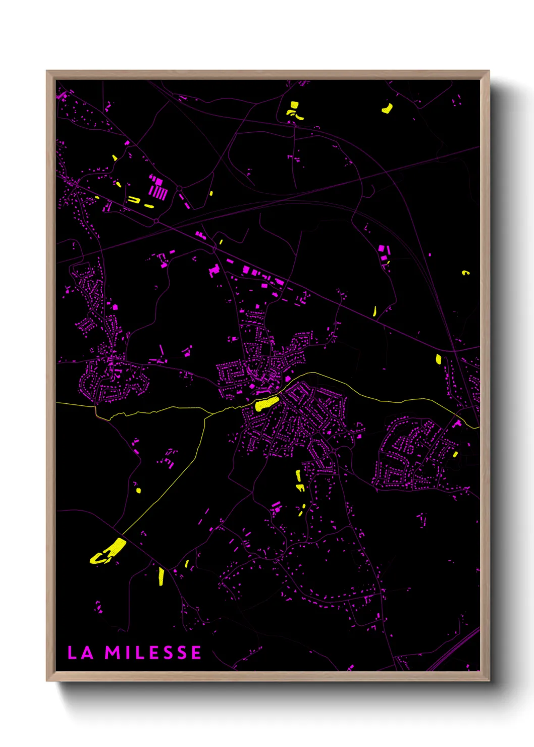 Une affiche de carte sur La Milesse