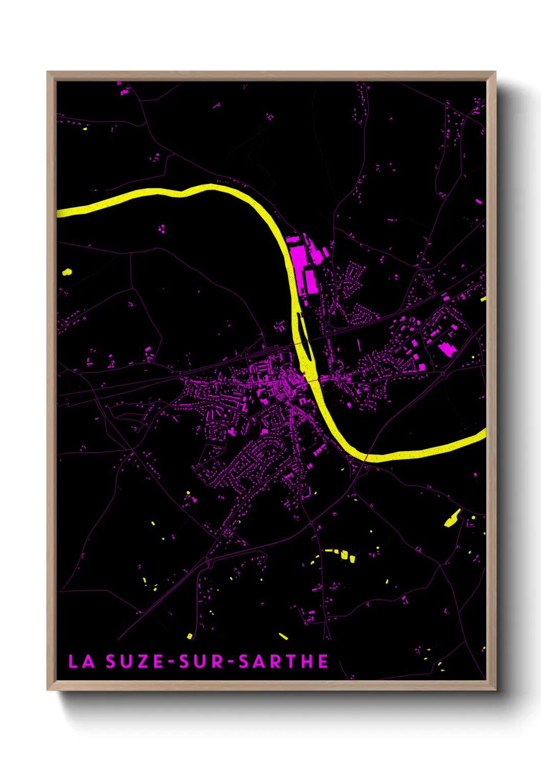 Une affiche de carte sur La Suze-sur-Sarthe