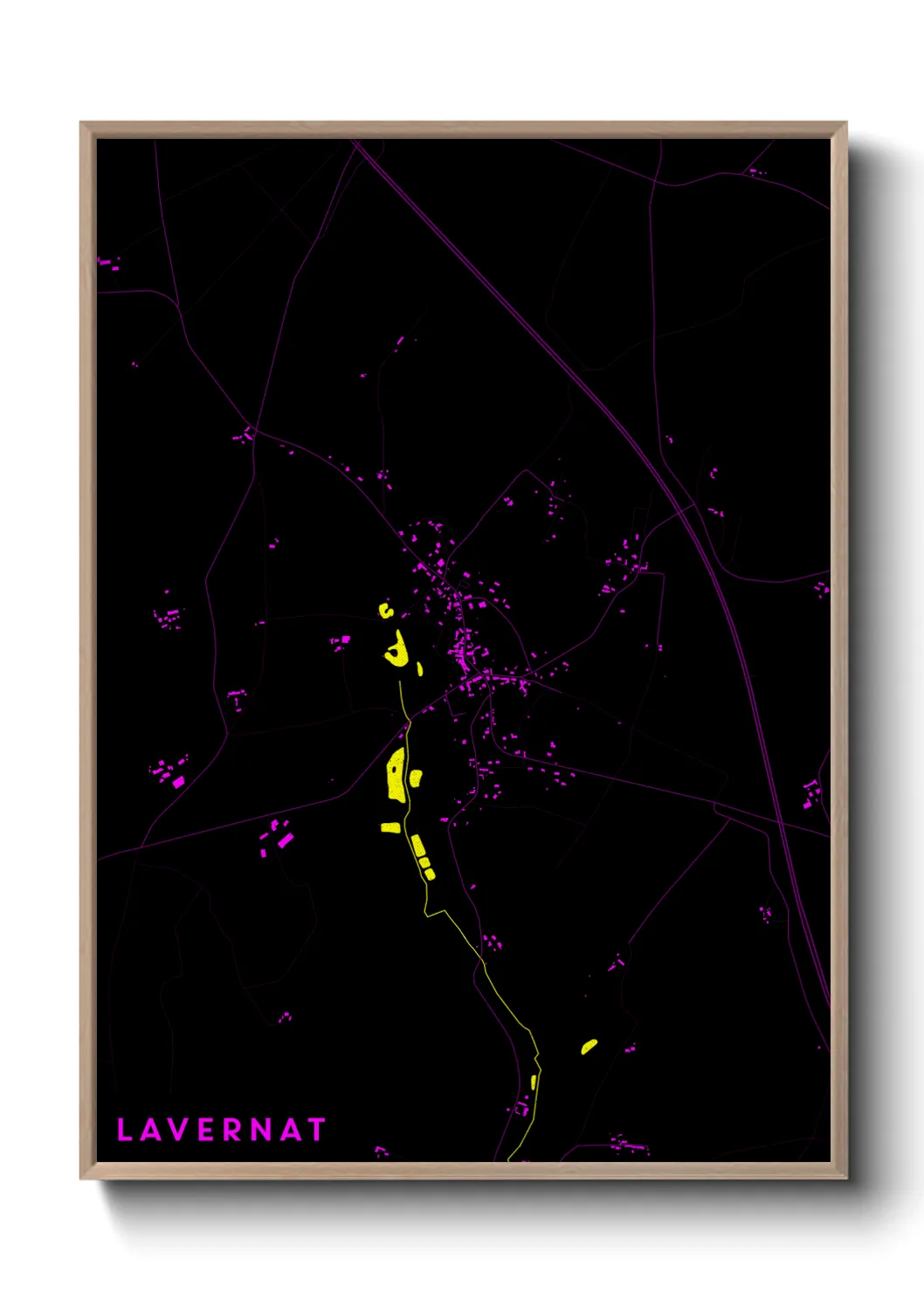 Une affiche de carte sur Lavernat