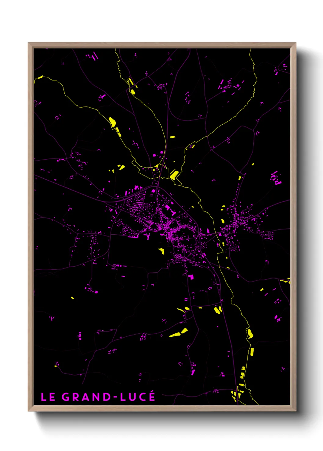 Une affiche de carte sur Le Grand-Lucé