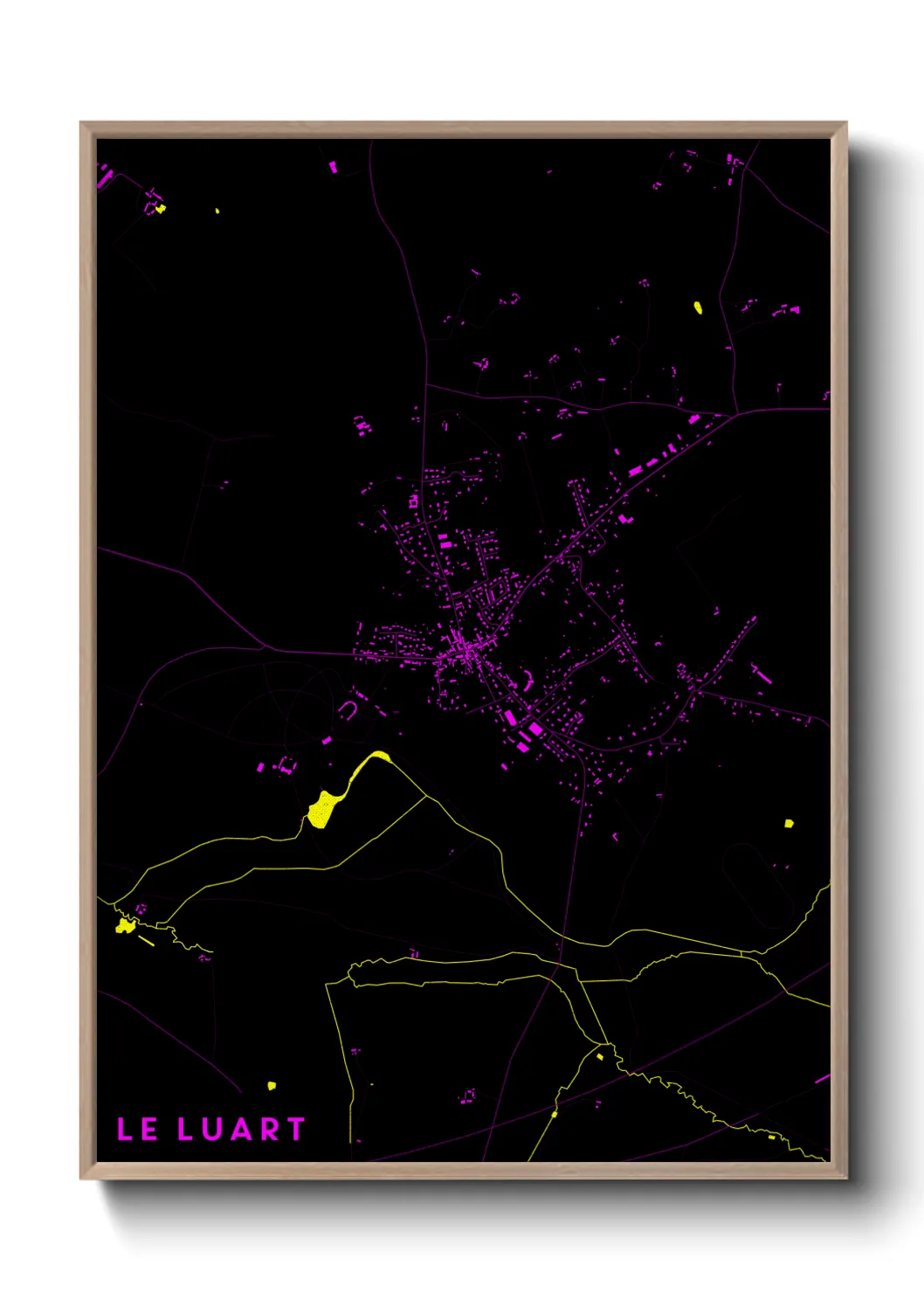 Une affiche de carte sur Le Luart
