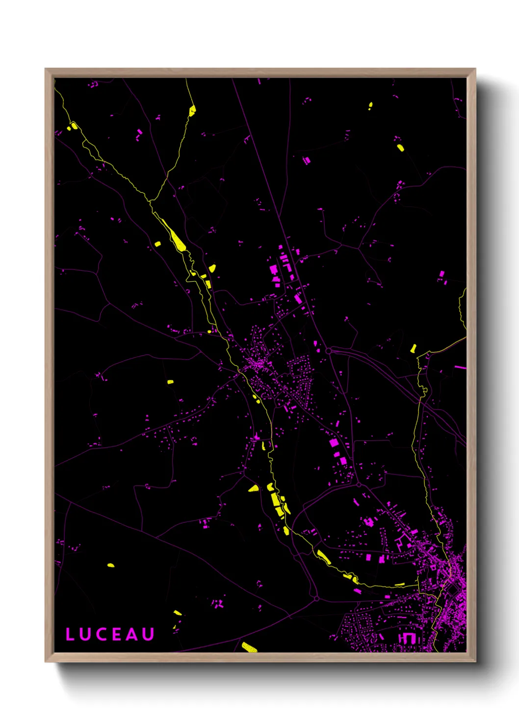 Une affiche de carte sur Luceau